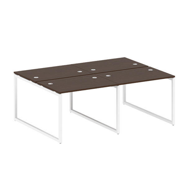 Metal System Quattro Р. ст. на 4 раб. места на О-образном м/к 40БО.СМ-4.1 Венге/Белый металл 2000*1475*750 - Вид 1