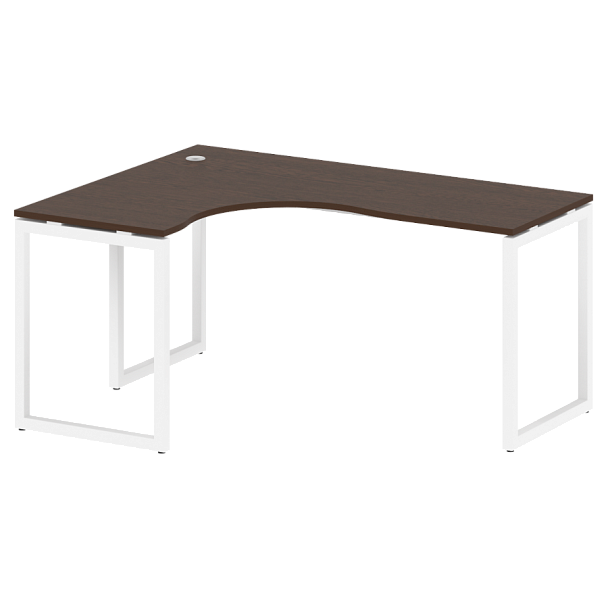 Metal System Quattro Стол криволинейный левый на О-образном м/к 40БО.СА-4 (L) Венге/Белый металл 1600*1200*750 - Вид 1