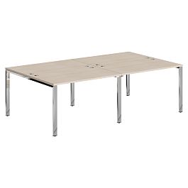 Стол 4-х местный XGWST 2414.1 Бук Тиара/Нержавеющая сталь 2400х1406х750 XTEN GLOSS - Фото предпросмотра