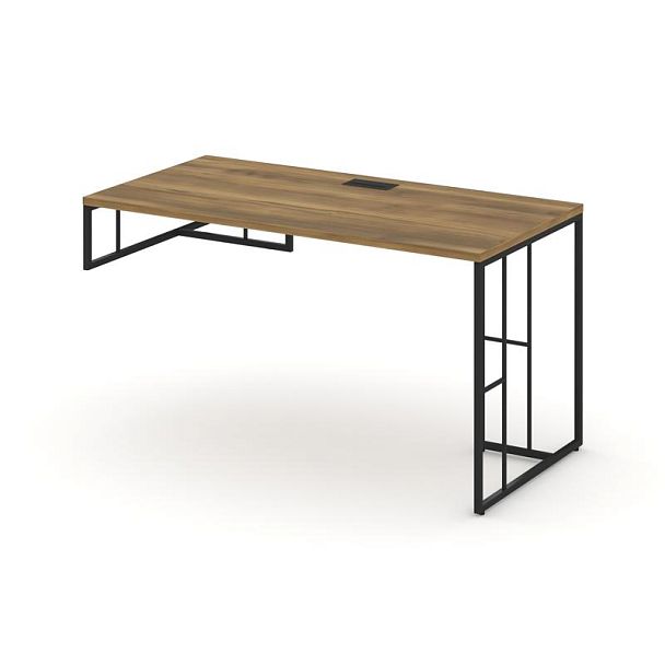 Rift Стол письменный для опорной тумбы левый RF.SPOT-015 (L) Сандал Янтарный/Металл Черный 1780*700*750 - Вид 1