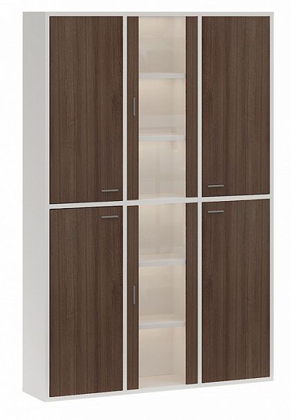 Шкаф-витрина Домино СУ(ш3в2)+4ФГ+2ФС Белый/Шамони - Вид 1