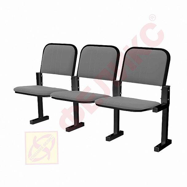 Эра мод.КМ 12-03  секция 3-х местная "Кресла для залов ожидания" ТК-002960000599 серый - Вид 1