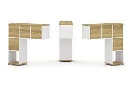 Concept Надставка низкая CN.DNN-002 Дуб Винченцо/Белый Бриллиант/Металл Белый 1099*365*1130 - Фото предпросмотра