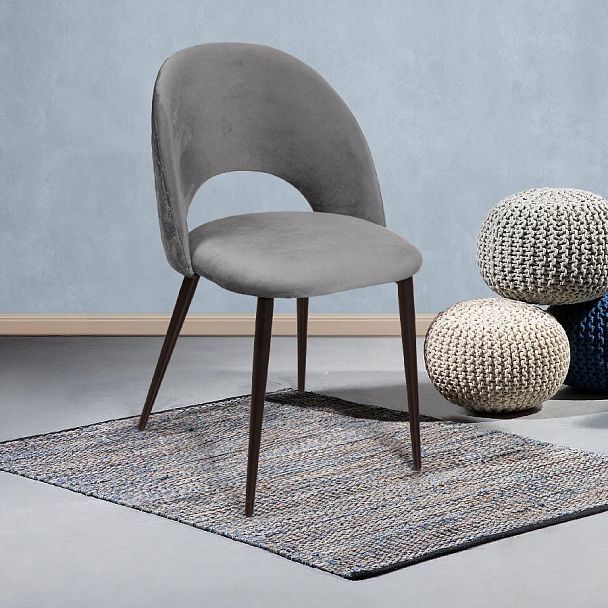 Стул Max ромб, бархат светло-серый 26 - Вид 4