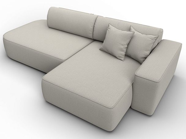 Диван угловой Лига-065 БП угол правый Рогожка бежевый - Вид 6