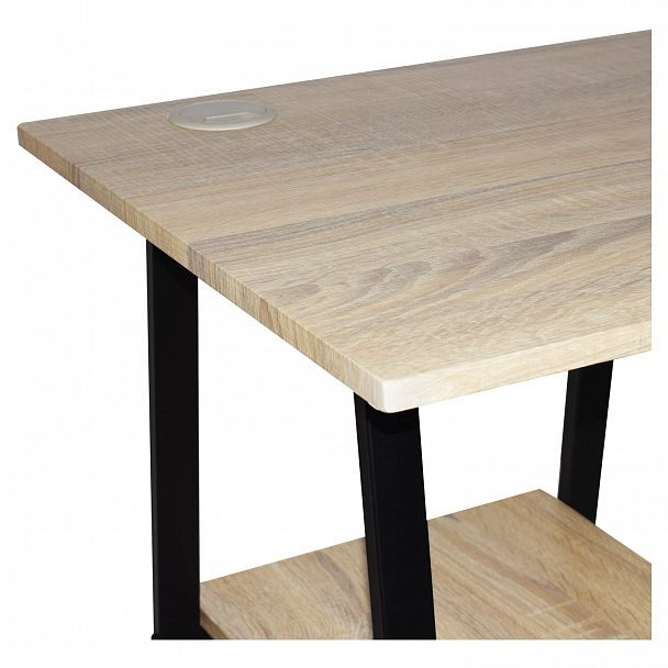 Стол на металлокаркасе BRABIX "LOFT CD-006",1200х500х730 мм,, 2 полки, цвет дуб натуральный, 641226 - Вид 6