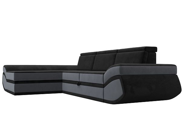 Диван угловой Лига-032 левый угол Велюр черный - Вид 3