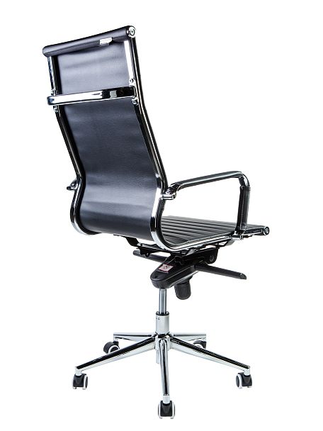 Кресло Техно / хром / черная экокожа - Вид 4