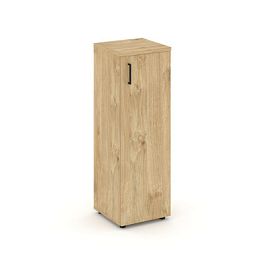 Стайл Проджект Шкаф средний узкий SN.STU.E-204(R) Тиквуд Светлый/Черный Ручки 400*400*1203 - Фото предпросмотра