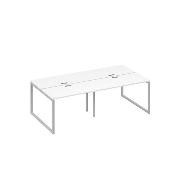 Станция 4х120 рабочая на металлокаркасе QUATTRO A4 А4 Б4 170-2 БП белый премиум / металлокаркас серый - Вид 1