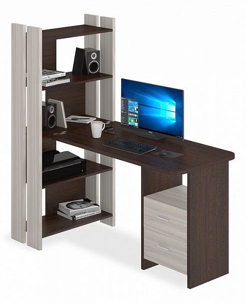 Стол компьютерный Домино Lite СТЛ-ОВ+С120Р Венге/Карамель - Вид 1