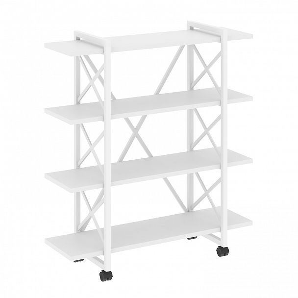 Стеллаж на колесах "Loft" VR.L-MST.K-4.8V белый бриллиант/белый - Вид 1