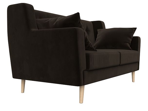 Прямой диван Брайтон 2 (полностью микровельвет коричневый) - Вид 3