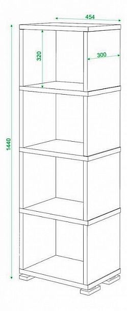 Стеллаж Домино СБ-15/4 Венге/Карамель - Вид 2