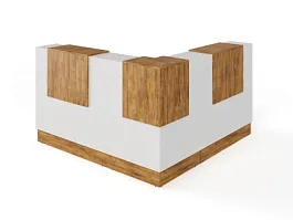 RTD093-170-ME ТАНДЕМ / TANDEM Стойка ресепшн угловая 7-170 1700х1700х1200 Таксония медовая - Фото предпросмотра