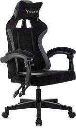 Кресло игровое Knight Wolf черный/серый крестов. пластик - Фото предпросмотра