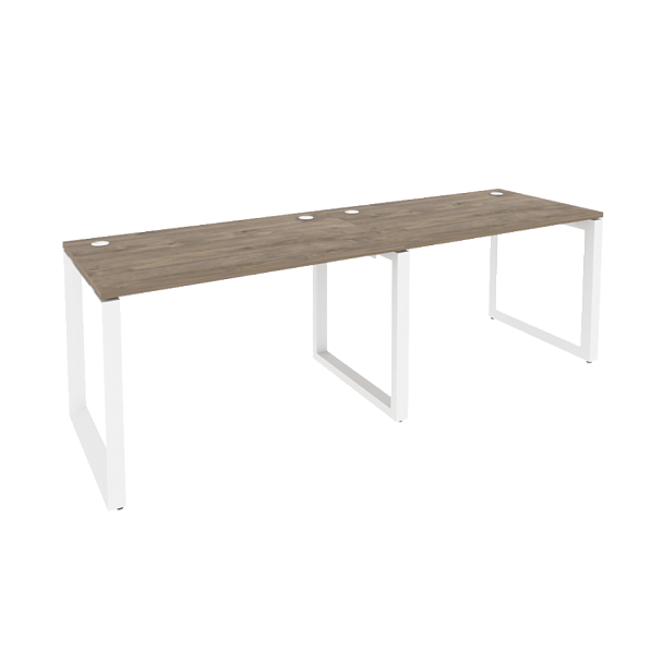 Onix Рабочая станция на О-образном м/к O.MO-RS-2.2.7 Тиквуд темный/Белый металл 2360*720*750 - Вид 1