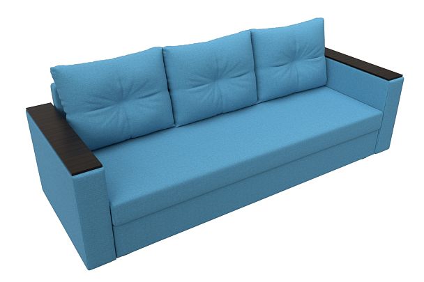 Диван прямой Атланта Лайт без стола Рогожка голубой - Вид 5