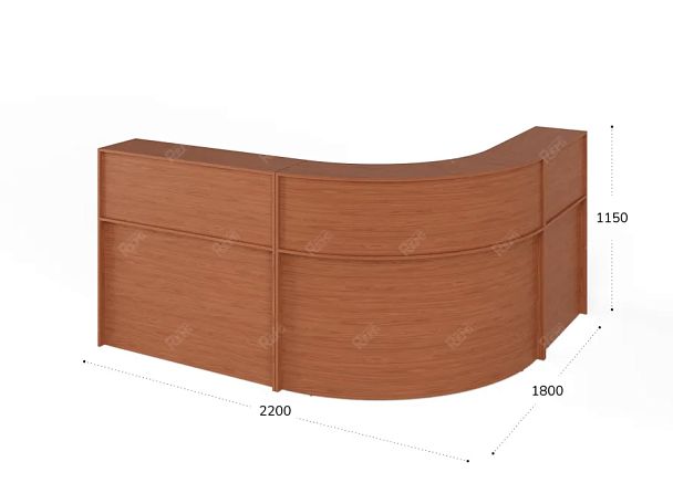 ЛАЙТ / LIGHT RLG070 Угловой ресепшн 220x180x115 Орех Итальянский - Вид 3