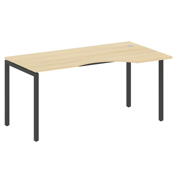 Metal System Quattro Стол криволинейный правый на П-образном м/к 40БП.СА-1 (R) Акация/Антрацит металл 1600*900*750 - Вид 1