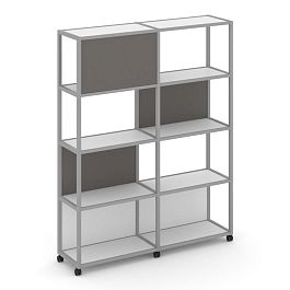 Shelf Mobile Стеллаж 5 уровней 2 секции VR.LT-STK-514.12 Белый Бриллиант/Металл Серый/W-26 2370*400*2000 - Фото предпросмотра