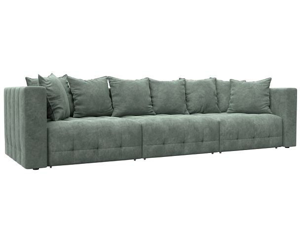 Диван прямой Лига-052 НПБ Лонг Велюр зеленый - Вид 1