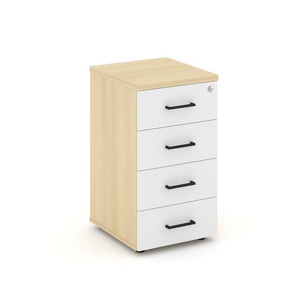 Стайл Проджект Тумба приставная SN.TPP-001 Акация Лорка/Белый/Черный Ручки 416*460*750 - Вид 1