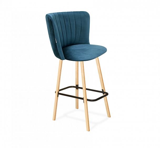 Стул полубарный Sheffilton SHT-ST36-1/S94-1 тихий океан/прозр. лак/черный муар - Вид 1