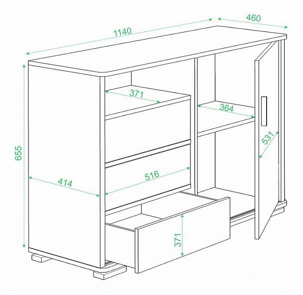Тумба комбинированная Домино нельсон ТБ-45 Нельсон - Вид 3