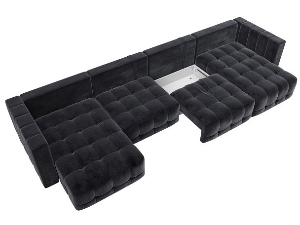 Диван П-образный Лига-052 НПБ Лонг Велюр серый - Вид 7