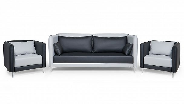 Диван двухместный высокий Lang 158x91x137 чёрный - Вид 8