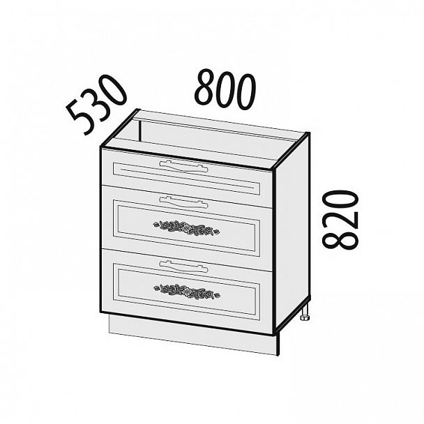 Стол "Виктория" 20.67 с 3 ящиками - Вид 2