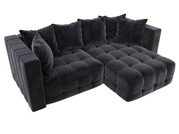 Диван угловой Лига-052 НПБ угол универсальный Велюр серый - Вид 6