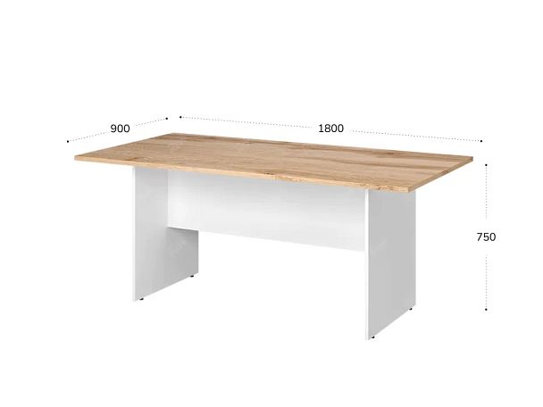 TANDEM RTD004-180-V Конференц-стол прямоугольный ун-й 1800х900х750 Вотан/Белый - Вид 2