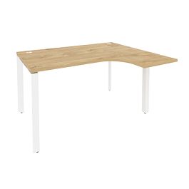 Onix Стол эргономичный правый на П-образном м/к O.MP-SA-3 (R) Тиквуд светлый/Белый металл 1380*1180*750 (800/460) - Фото предпросмотра