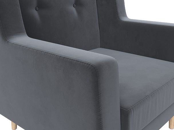 Кресло Брайтон (полностью велюр серый) - Вид 4