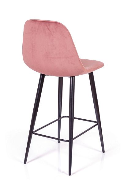Стул полубарный TED, бархат пудровый 15 /опора конус - Вид 6