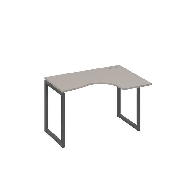 Стол 120 эргономичный правый Классика каркас QUATTRO A4 А4 Б4 032 БП мокко премиум / металлокаркас антрацит - Вид 1
