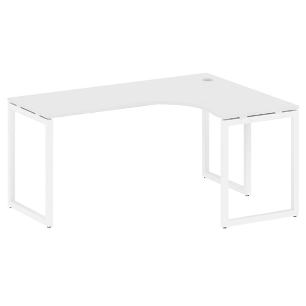 Metal System Quattro Стол криволинейный правый на О-образном м/к 40БО.СА-4 (R) Белый/Белый металл 1600*1200*750 - Вид 1