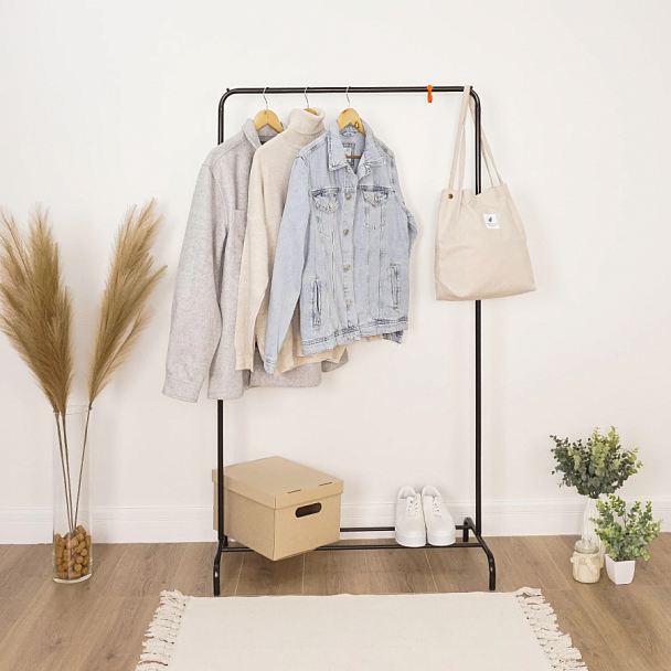 Вешалка для плечиков "Радуга-1", 1500х820х390 мм, металл, черная, ВНП 298 Ч - Вид 5