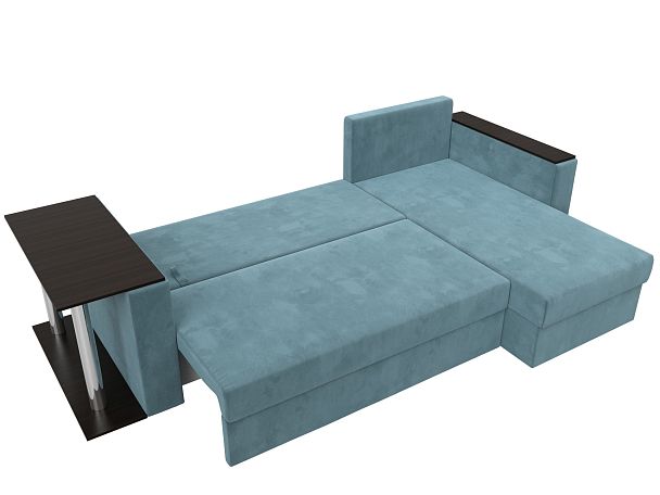 Угловой диван Атланта Лайт правый (полностью Велюр бирюзовый) - Вид 8