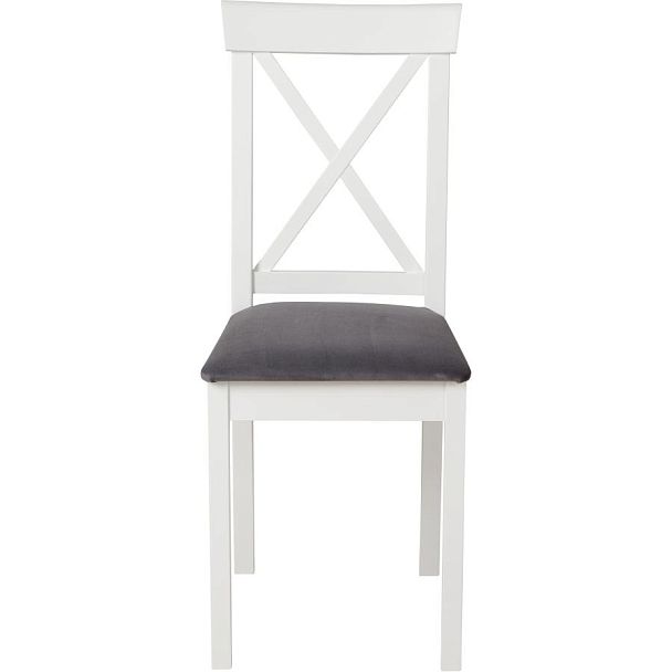 Обеденная группа стол раздвижной Стил 120 Бетон/Белый и 2 стула Бергольф Белый/Серый велюр - Вид 12