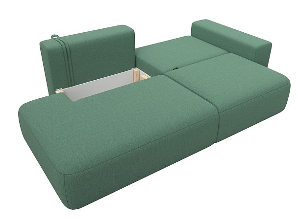 Диван прямой Лига-036 НПБ Модерн подлокотник справа Рогожка зеленый - Вид 8