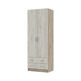 ГАРМОНИЯ ШК 603 М шкаф 2х створчатый (0,8х2,2х0,5) дуб крафт белый/дуб крафт серый - Фото предпросмотра