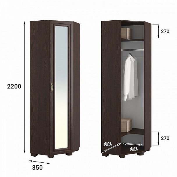 Шкаф платяной Монблан МБ-20К - Вид 5