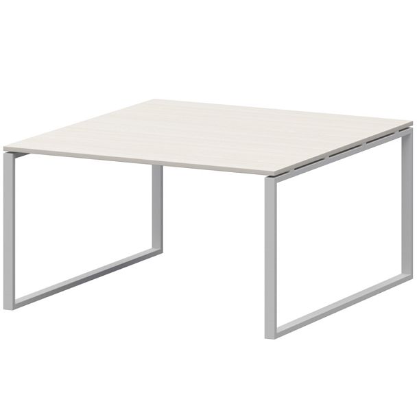 Стол переговорный на металлокаркасе АМП.О-002.123 Ясень шимо/Белый 1200x1236x760 Арго-М - Вид 1