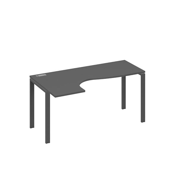 Стол эргономичный левый "Классика" на металлокаркасе UNO A4 А4 Б1 035 БП антрацит премиум / металлокаркас антрацит - Вид 1