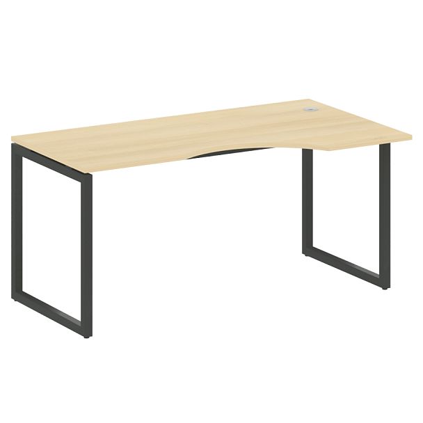 Metal System Quattro Стол криволинейный правый на О-образном м/к 40БО.СА-1 (R) Акация/Антрацит металл 1600*900*750 - Вид 1