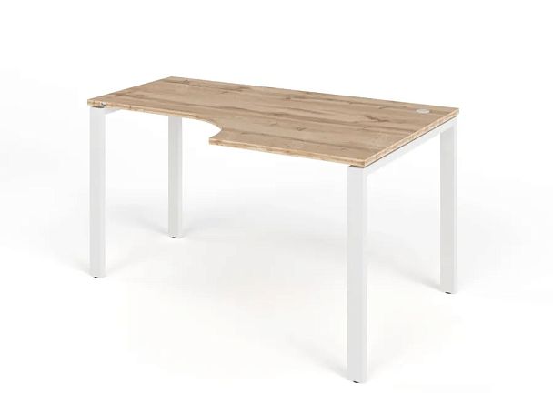 TANDEM RTD075-MK-140R-V Стол угловой на металлокаркасе правый 1400х900х750 Вотан/Белый - Вид 1