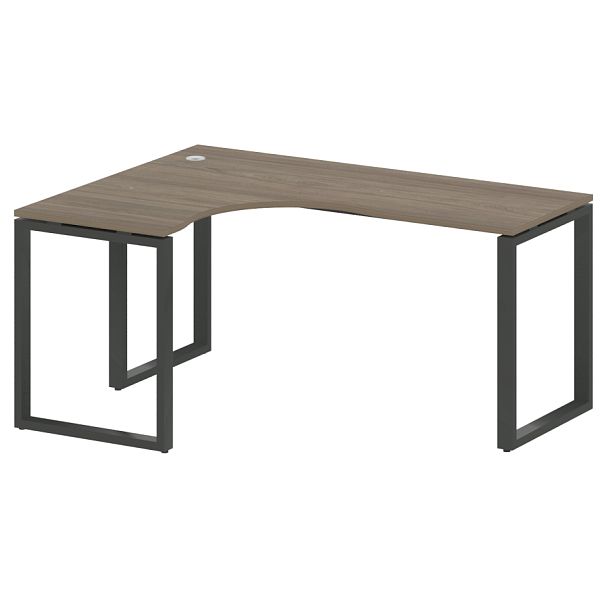 Metal System Стол криволинейный левый на О-образном м/к БО.СА-4 (L) Вяз/Антрацит металл 1600*1200*750 - Вид 1